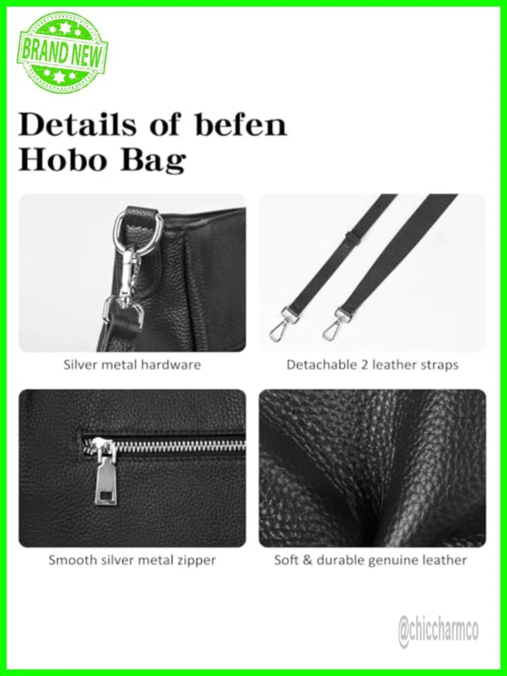 Soft Genuine Leather Hobo Bag Crossbody Shoulder Purse Women